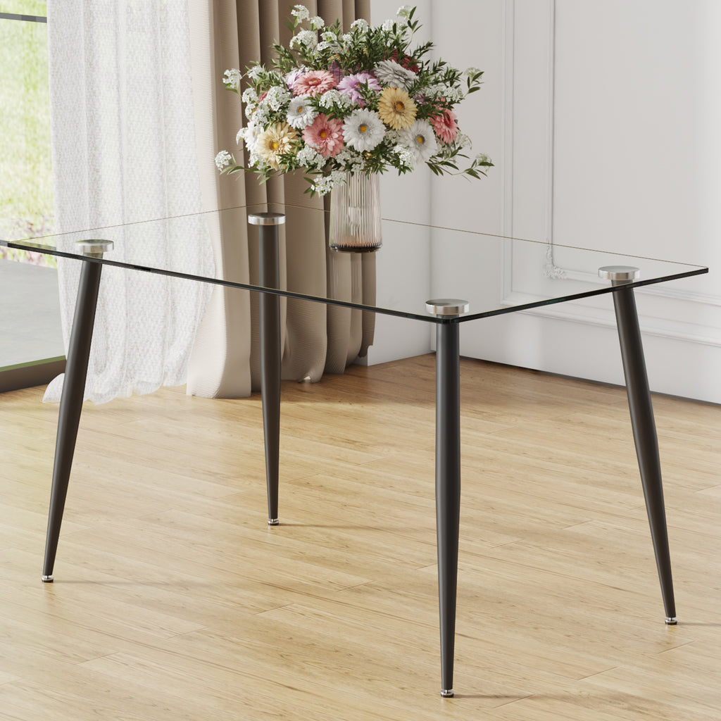 Modern Rectangular Glass Dining Table