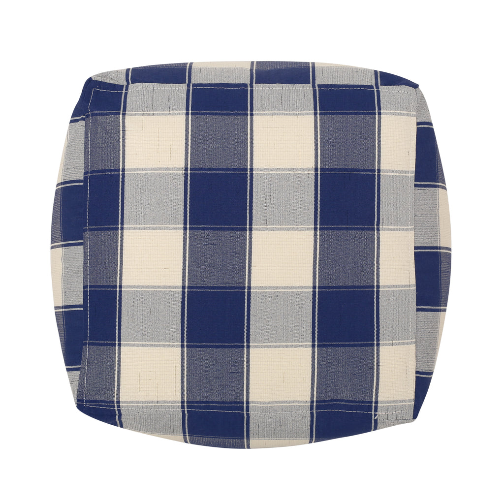 Connor Checkered Square Pouf