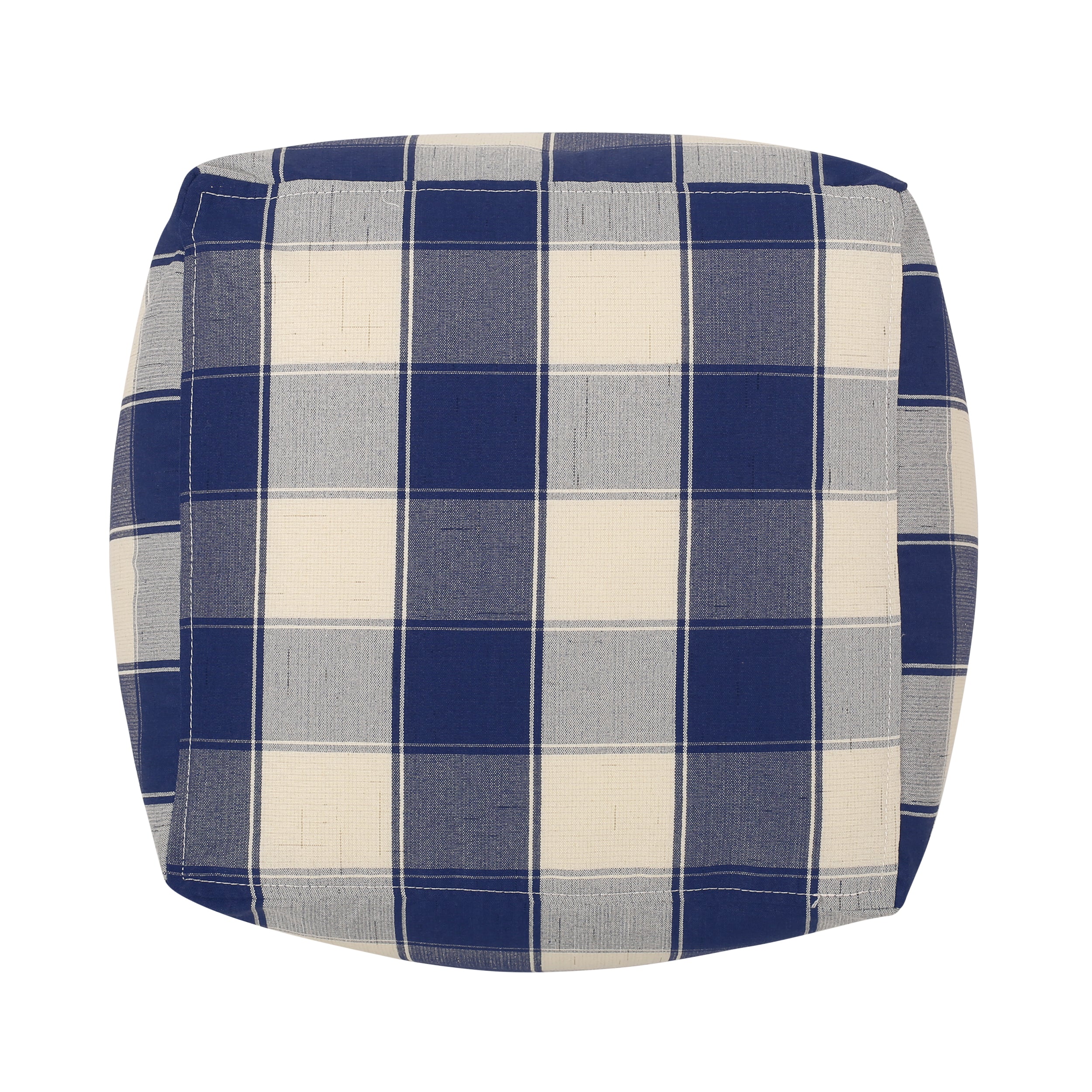 Connor Checkered Square Pouf