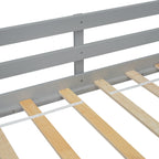 Twin Low Loft House Bed with Slide, Ladder, Safety Guardrails, House Roof Frame