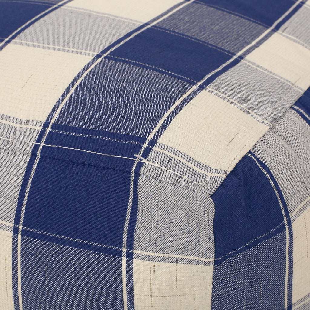 Connor Checkered Square Pouf