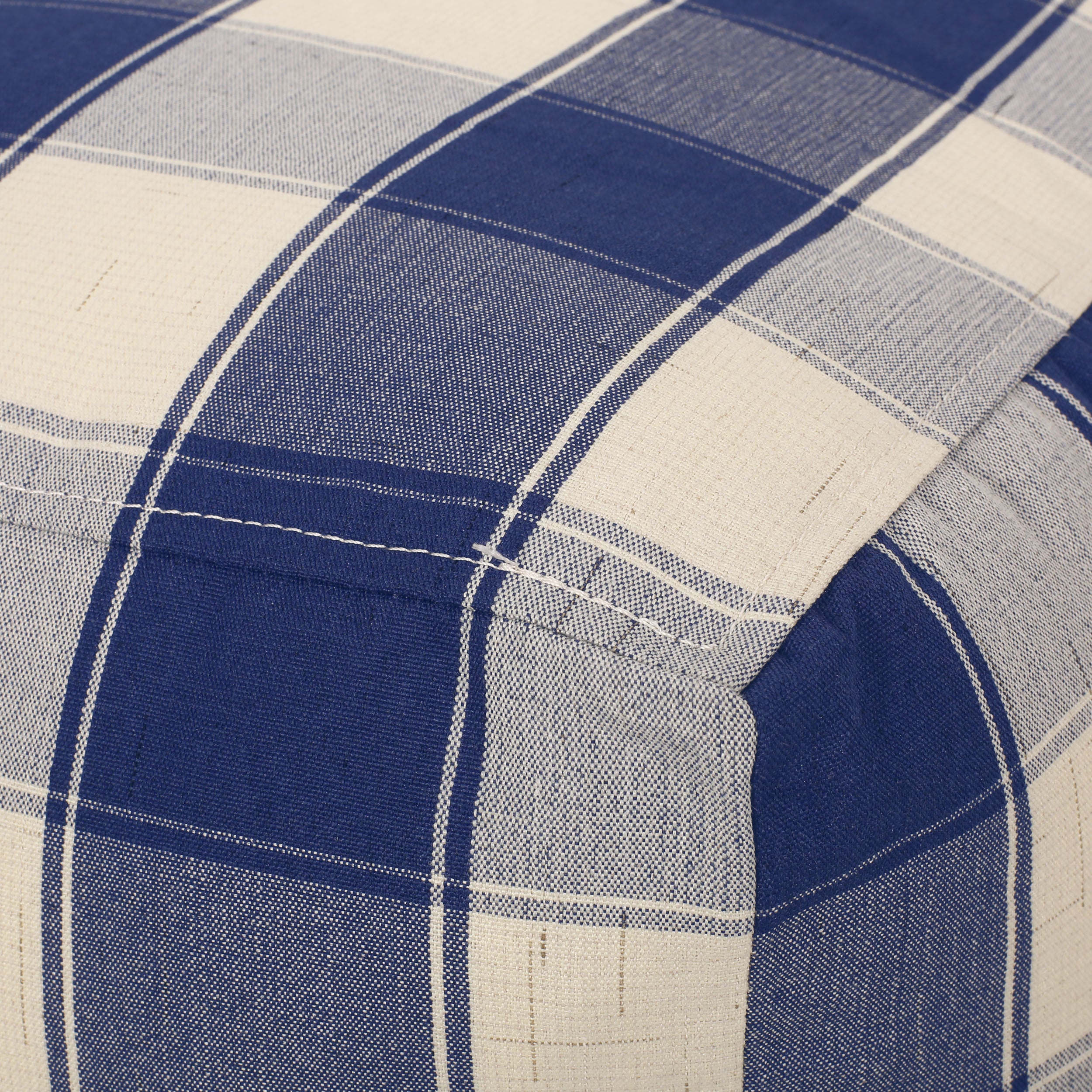 Connor Checkered Square Pouf