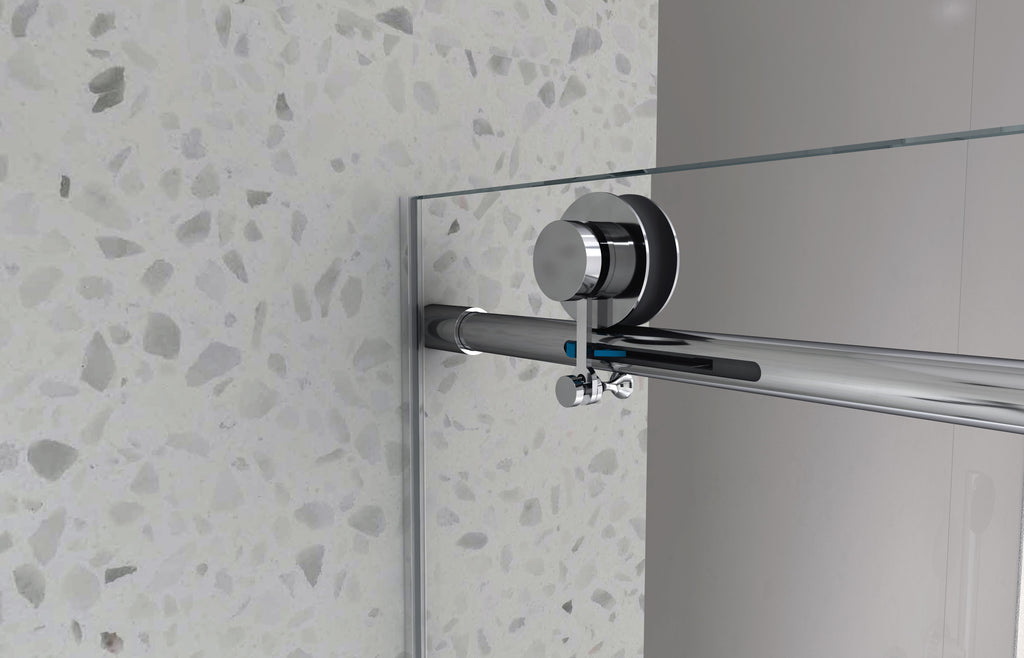 Brushed Nickel Frameless Shower Door