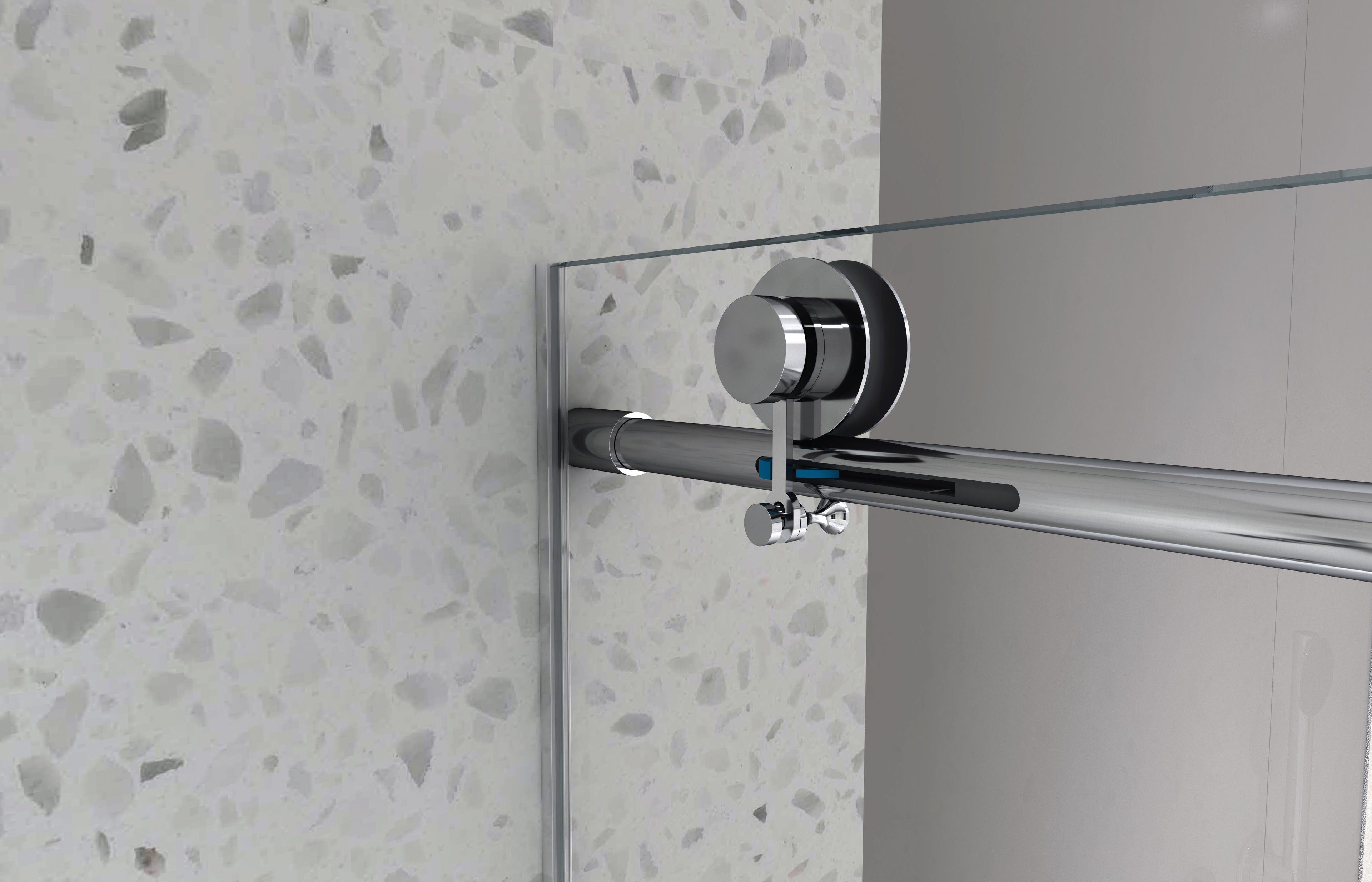 Brushed Nickel Frameless Shower Door