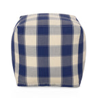 Connor Checkered Square Pouf