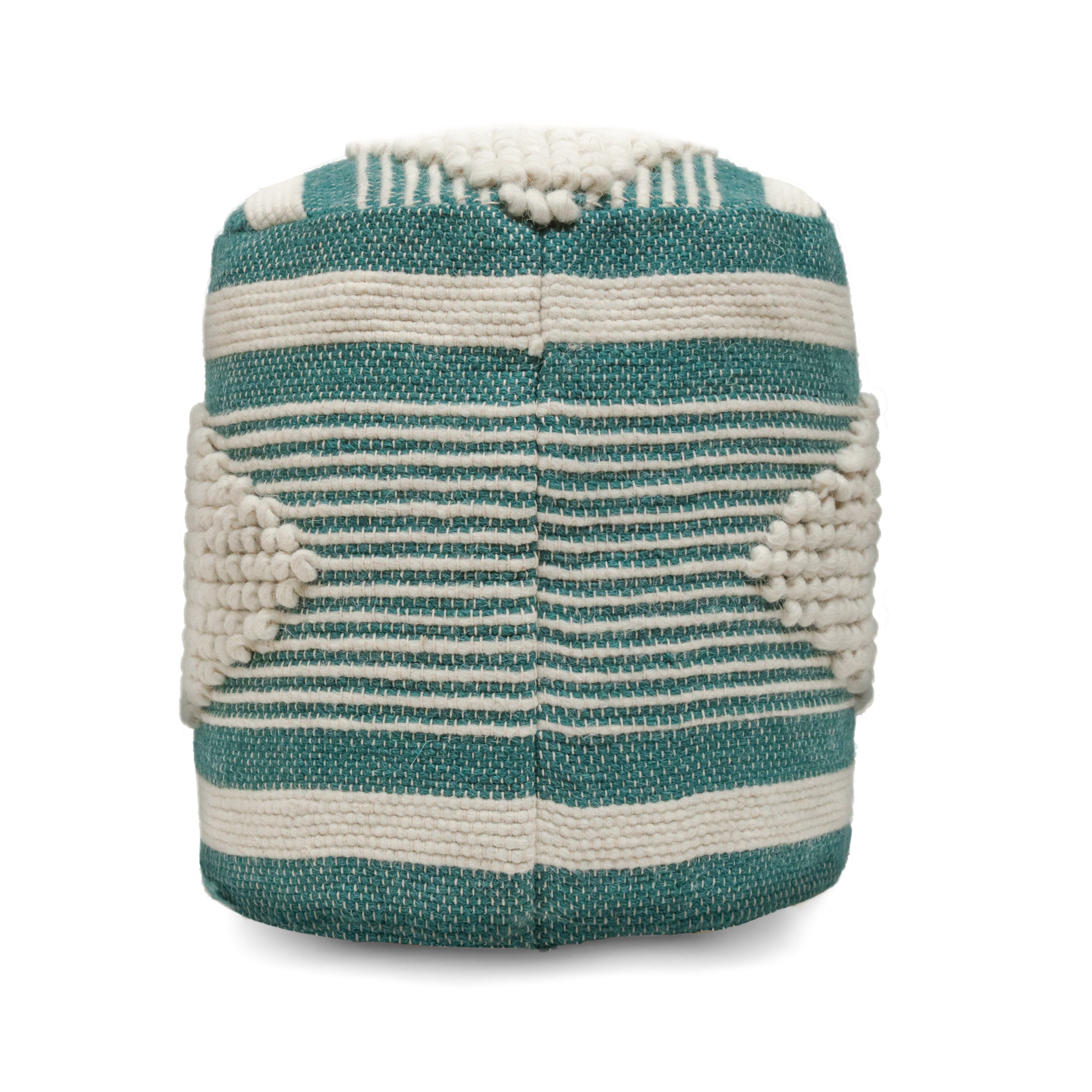 Diamond Handcrafted Fabric Cylindrical Pouf