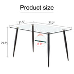 Modern Rectangular Glass Dining Table