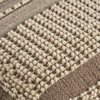 Rustic Wool and Cotton Large Pouf