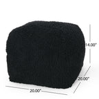 Spongy Microfiber Square Pouf, Dark
