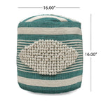 Diamond Handcrafted Fabric Cylindrical Pouf