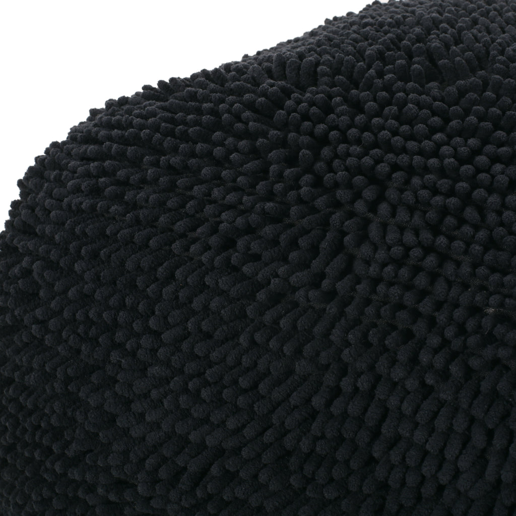 Spongy Microfiber Square Pouf, Dark