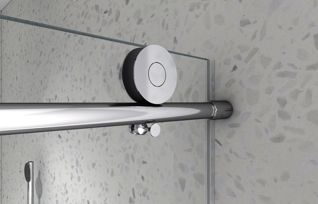 Brushed Nickel Frameless Shower Door