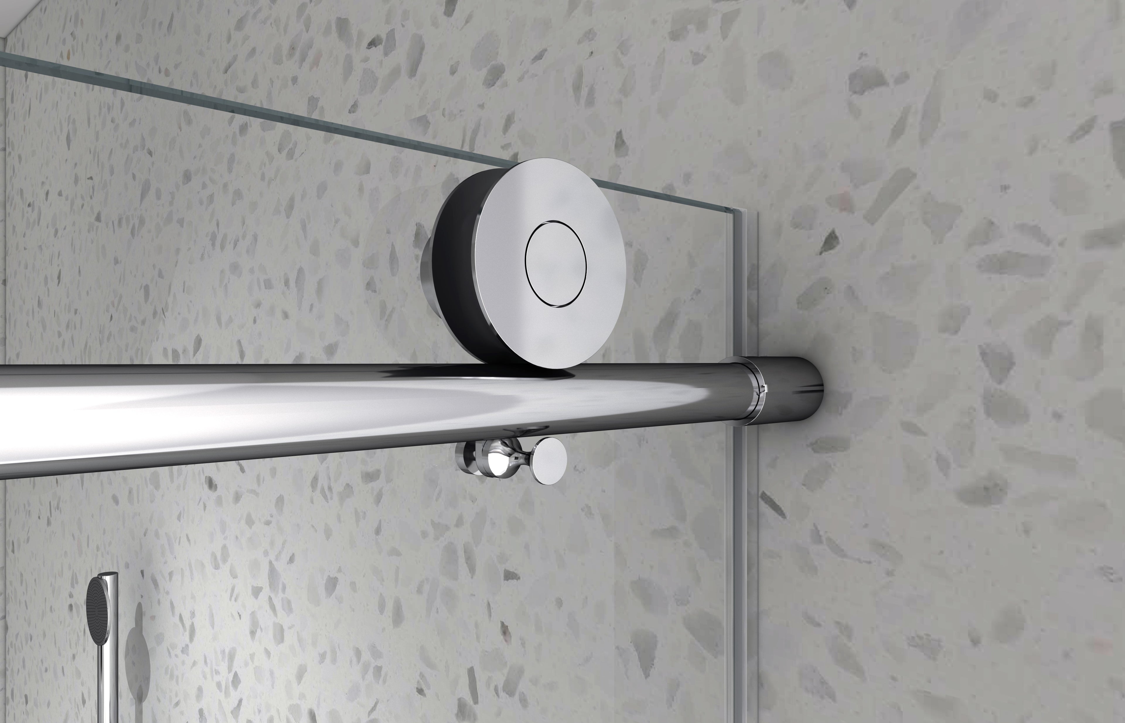 Brushed Nickel Frameless Shower Door