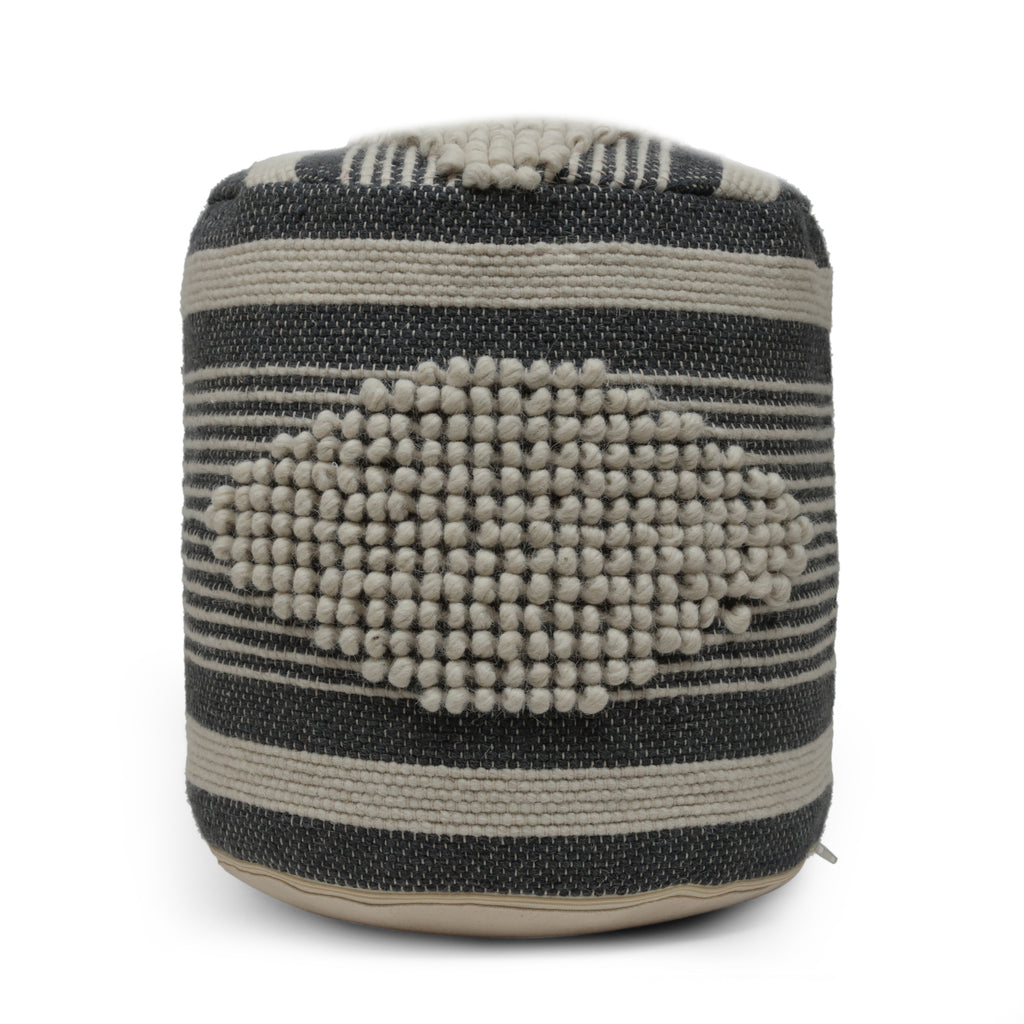 Diamond Handcrafted Fabric Cylindrical Pouf