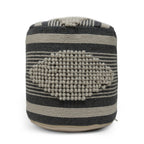 Diamond Handcrafted Fabric Cylindrical Pouf