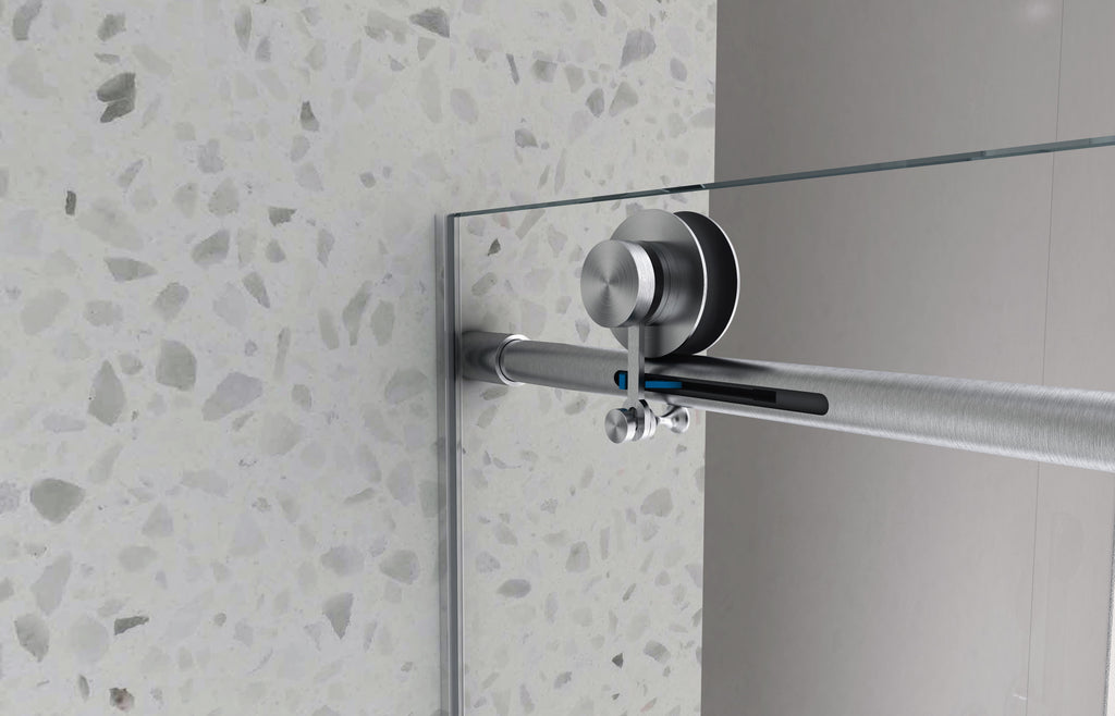 Brushed Nickel Frameless Shower Door