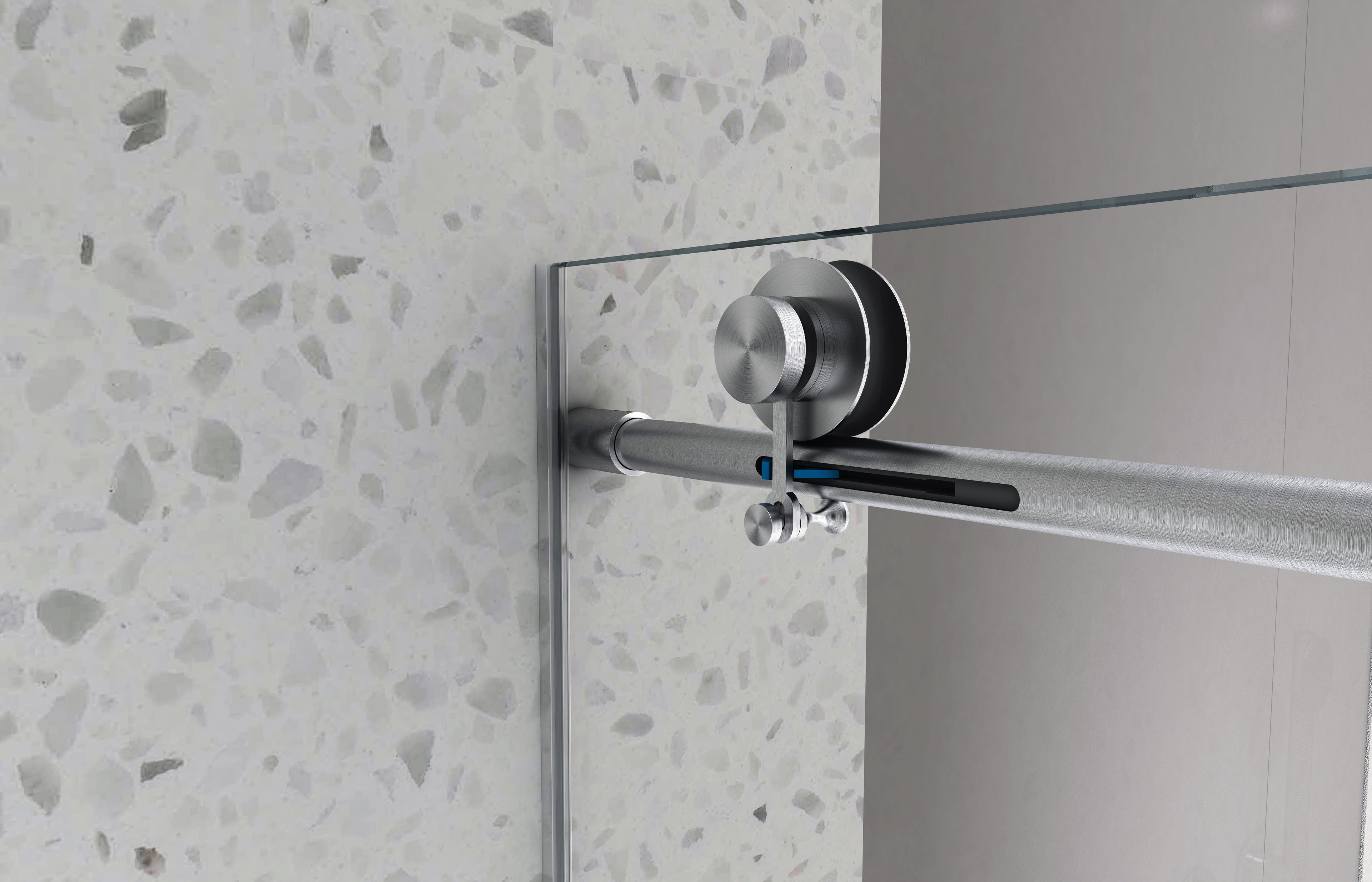 Brushed Nickel Frameless Shower Door