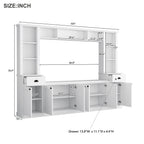 Minimalist Entertainment Wall Unit Set with Bridge for TVs Up to 75''
