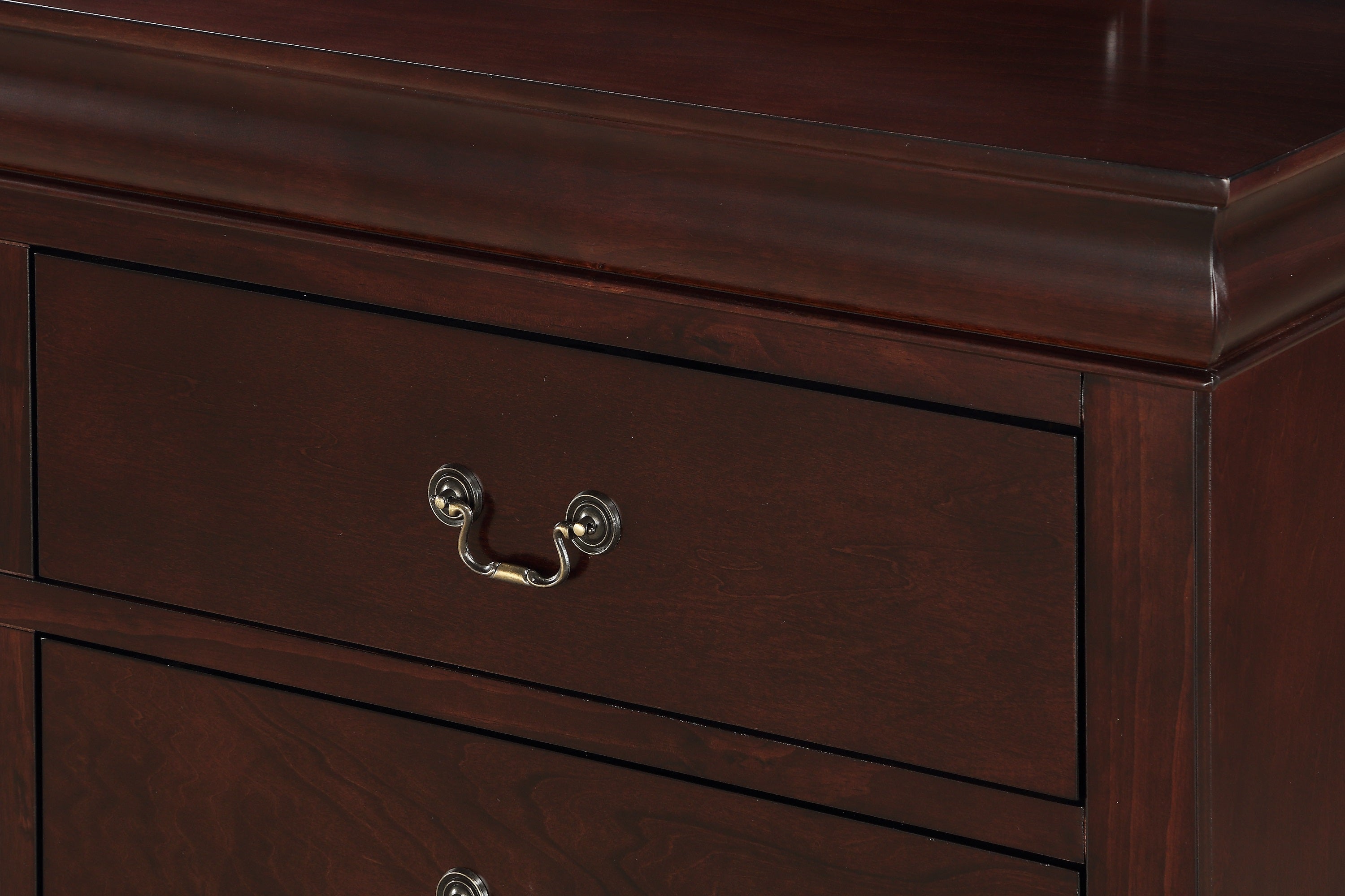 Cherry Finish Five Drawer Louis Philip Chest