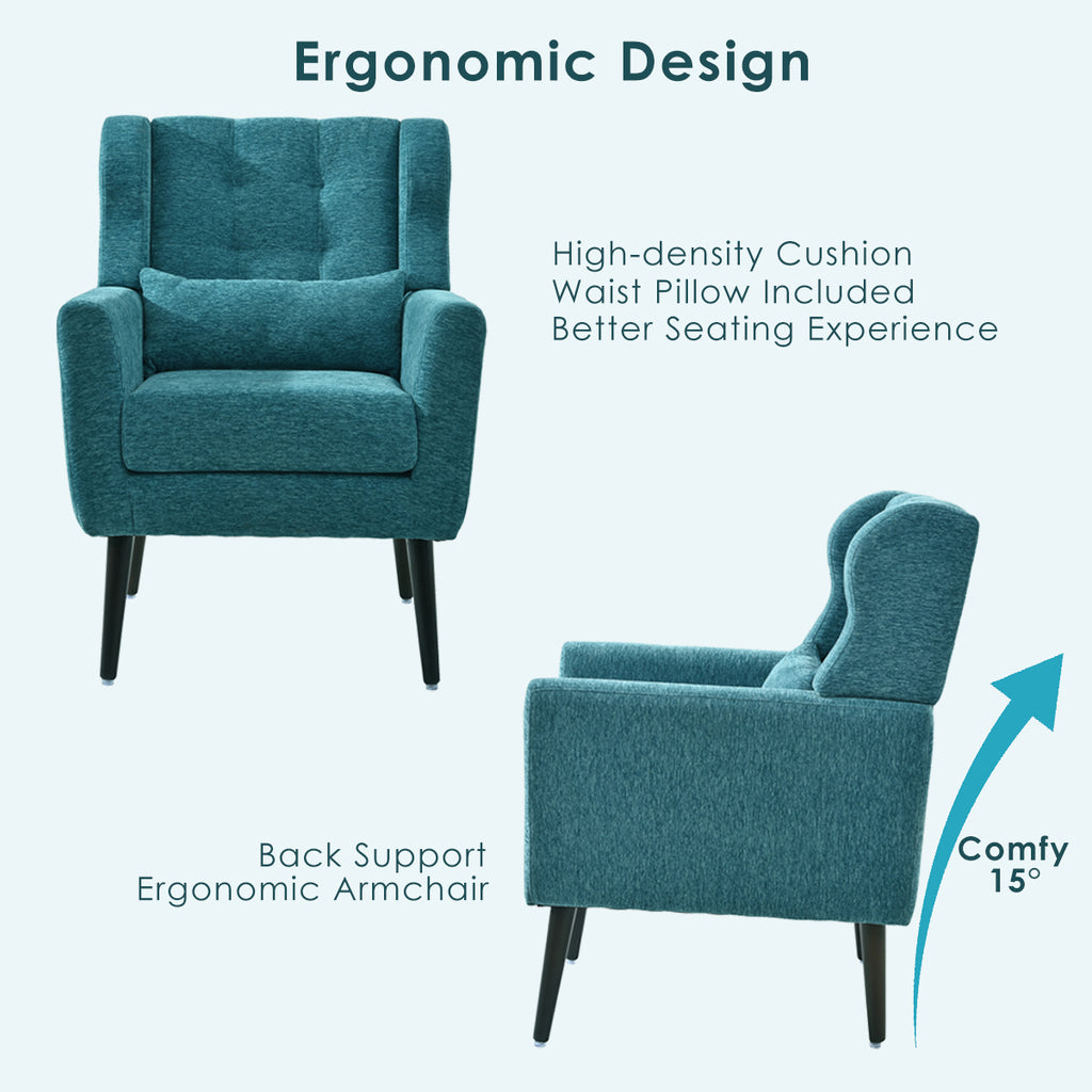 Modern Accent Chair Upholstered Foam Filled Living Room Chairs