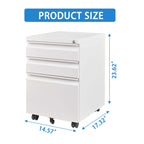 3 Drawer Mobile File Cabinet with Lock