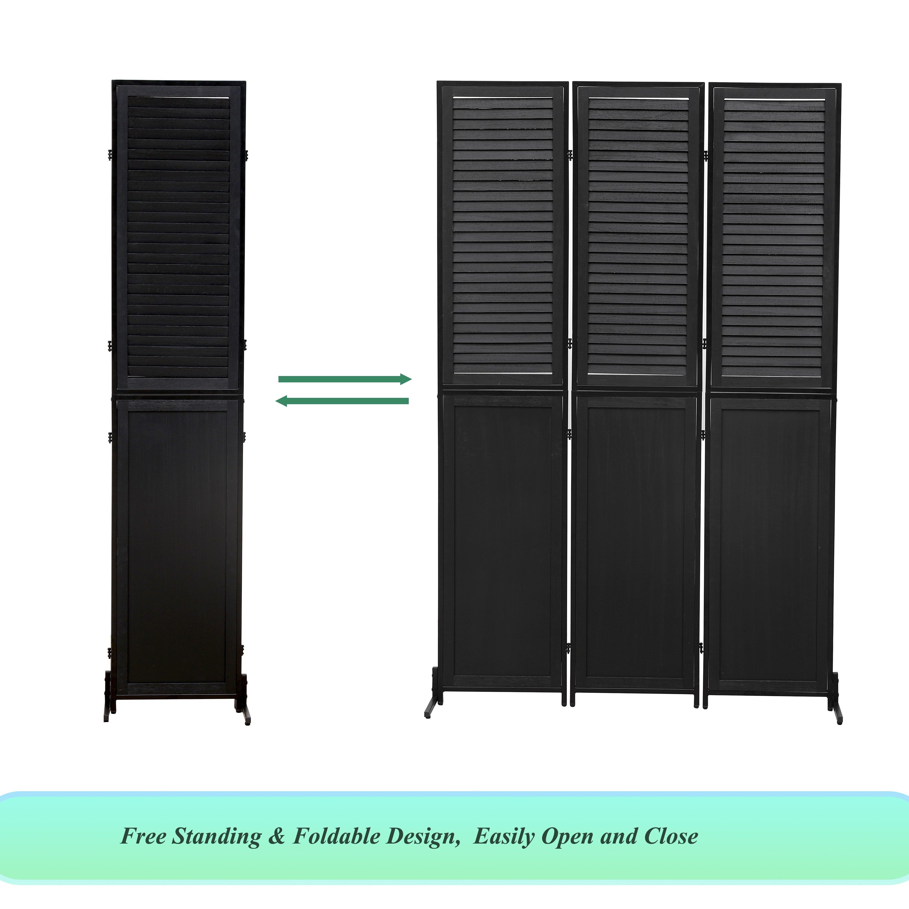 3 Panel Wood Folding Privacy Screen