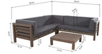 Oana Outdoor Wooden Sectional Set With Cushions