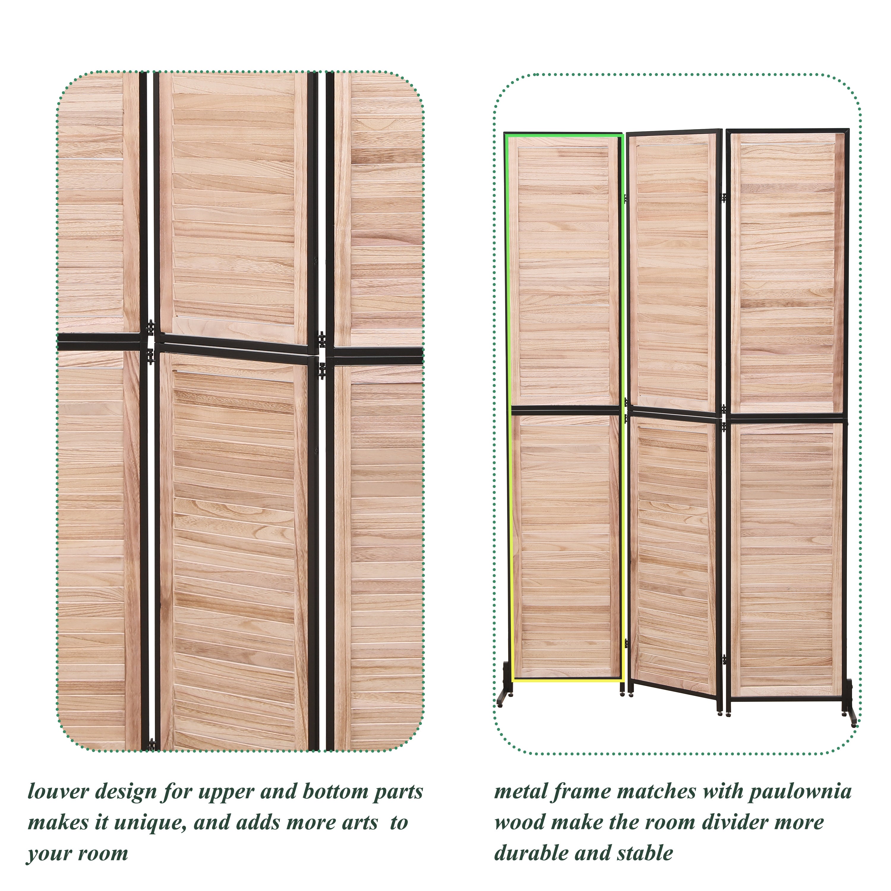 3 Panel Room Dividers and Folding Privacy Screen