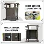 Metal Grill Cart with Storage and Wheels