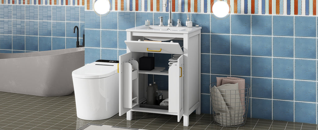 Luxurious 24" Bathroom Vanity Combo with Ceramic Sink