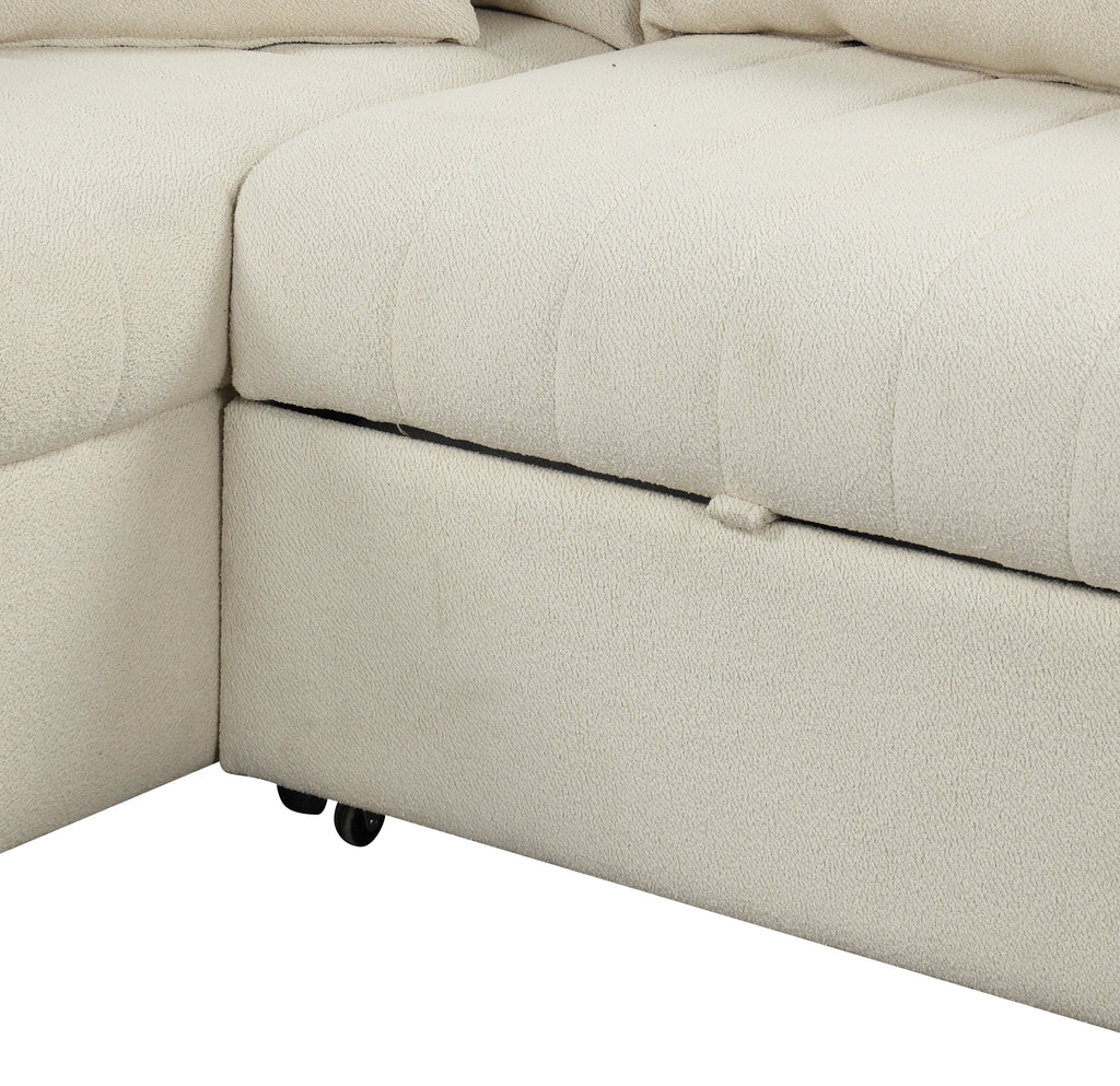 82.6" L-Shaped Sectional Pull Out Sofa Bed