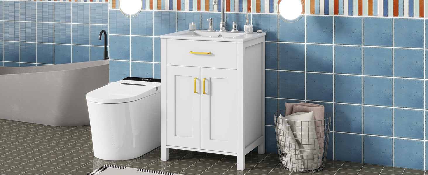 Luxurious 24" Bathroom Vanity Combo with Ceramic Sink