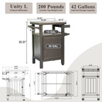 Metal Grill Cart with Storage and Wheels