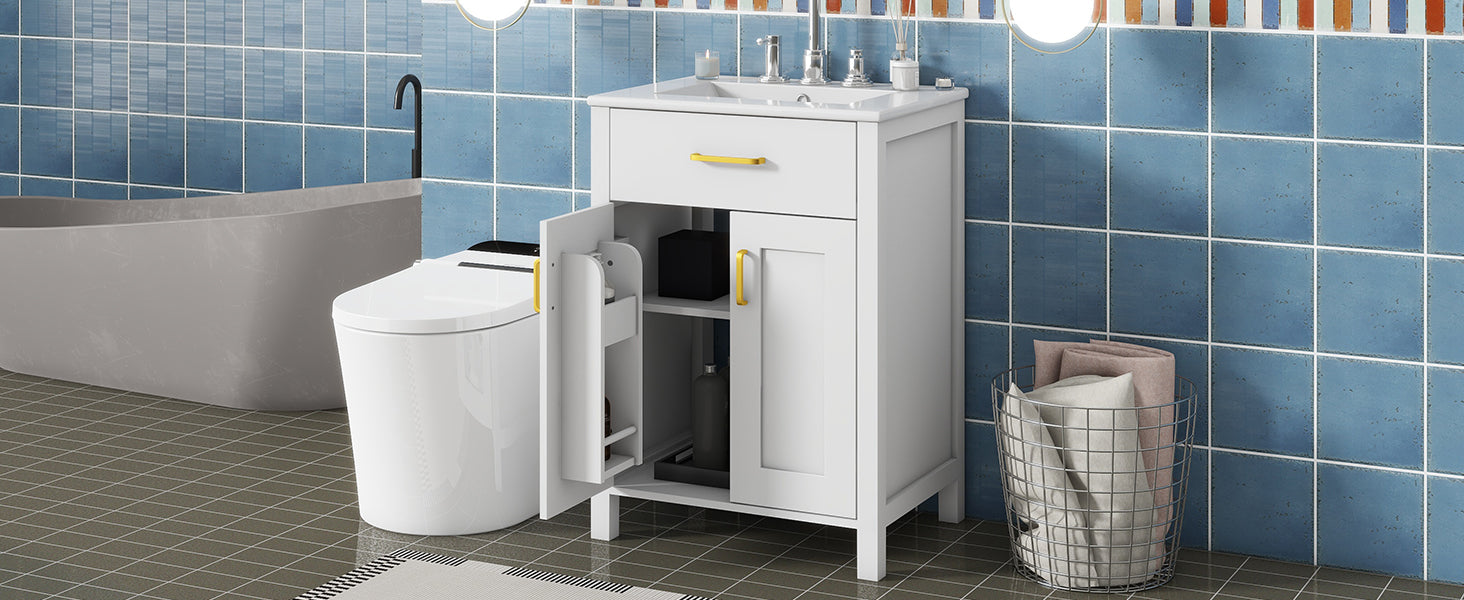 Luxurious 24" Bathroom Vanity Combo with Ceramic Sink