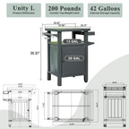 Grill Carts Outdoor with Storage and Wheels