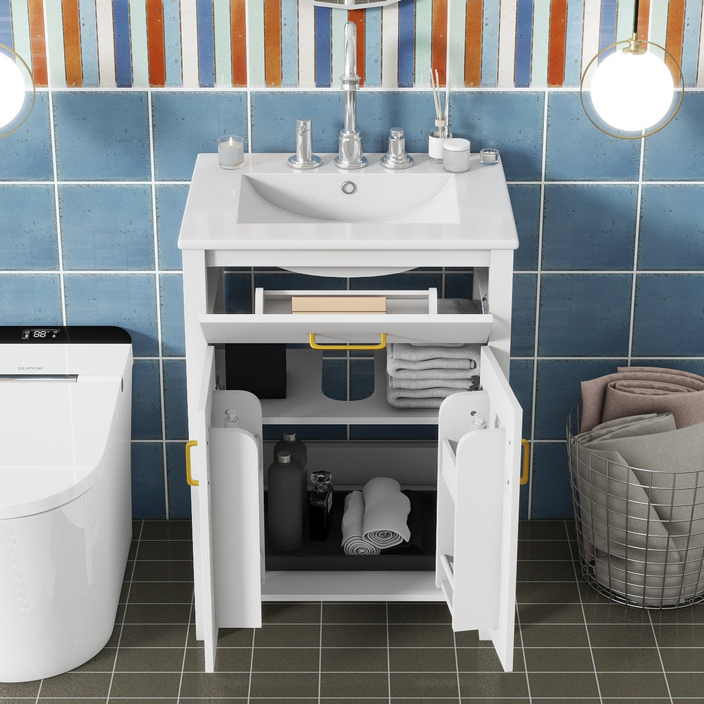 Luxurious 24" Bathroom Vanity Combo with Ceramic Sink