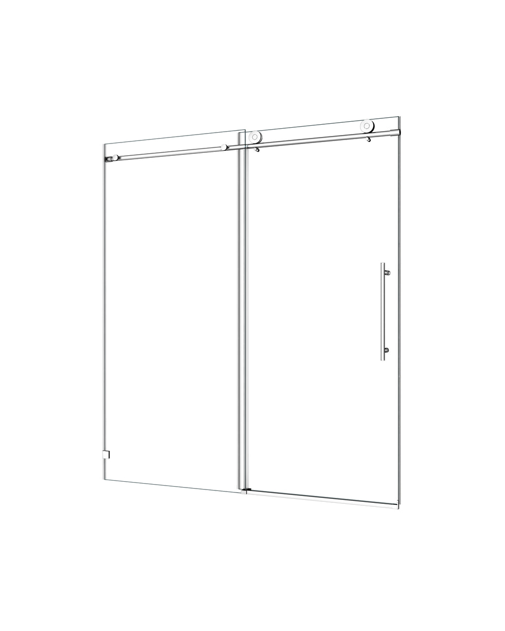 Brushed Nickel Frameless Shower Door