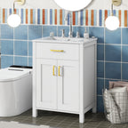 Luxurious 24" Bathroom Vanity Combo with Ceramic Sink