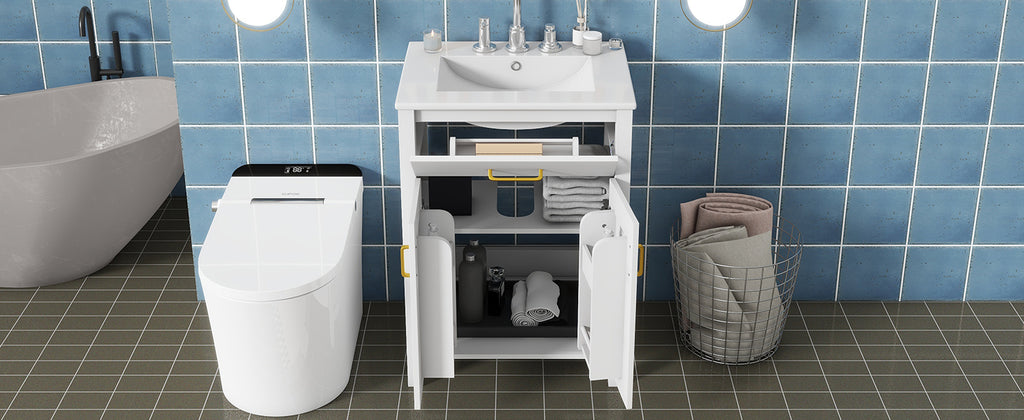 Luxurious 24" Bathroom Vanity Combo with Ceramic Sink
