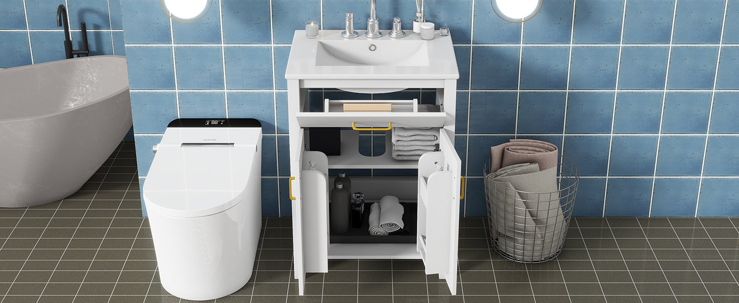 Luxurious 24" Bathroom Vanity Combo with Ceramic Sink