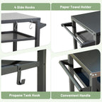 3-Shelf Outdoor Grill Table