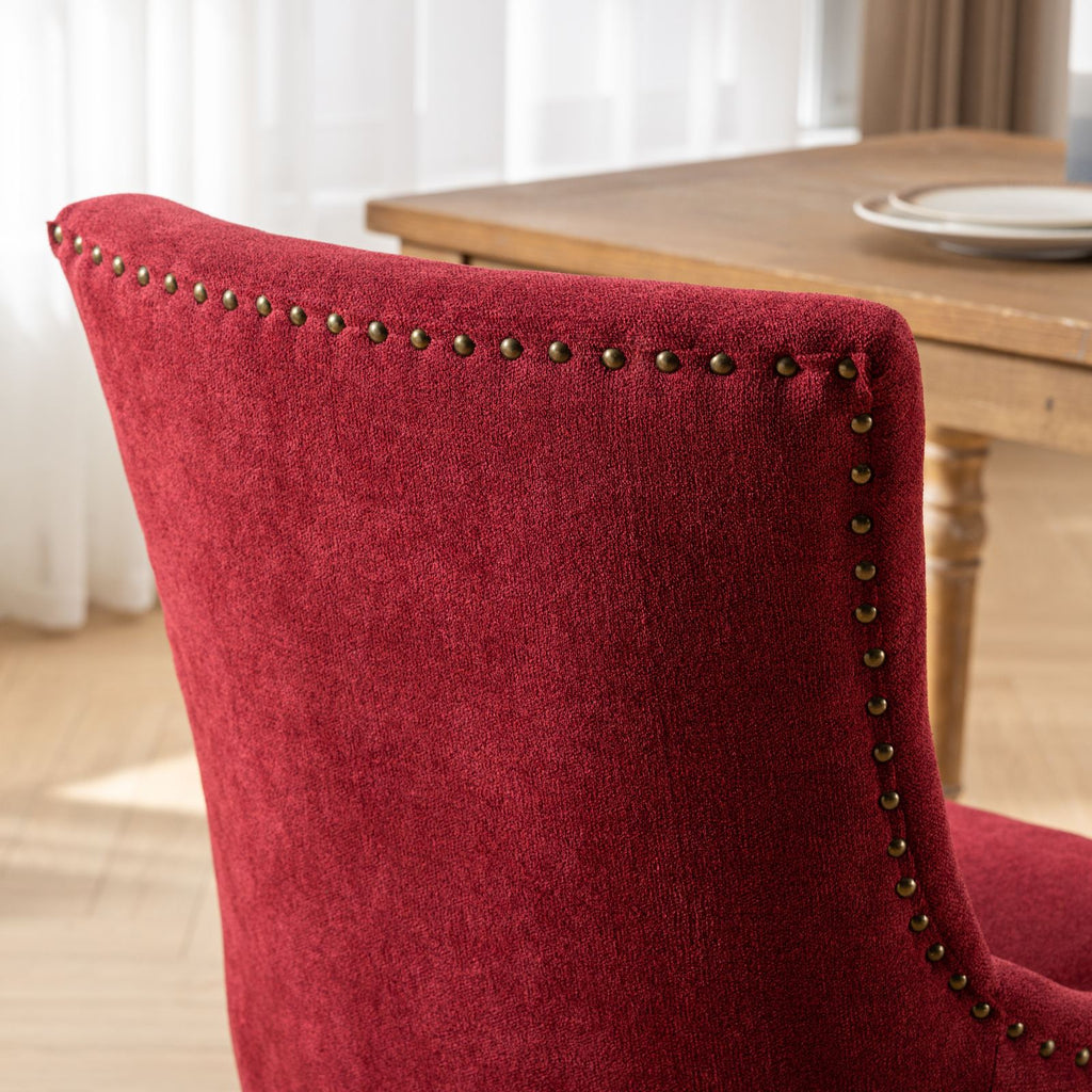 A&A Furniture Ultra Side Dining Chair Set of 2 in Wine