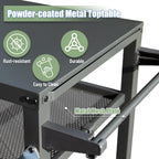 3-Shelf Outdoor Grill Table