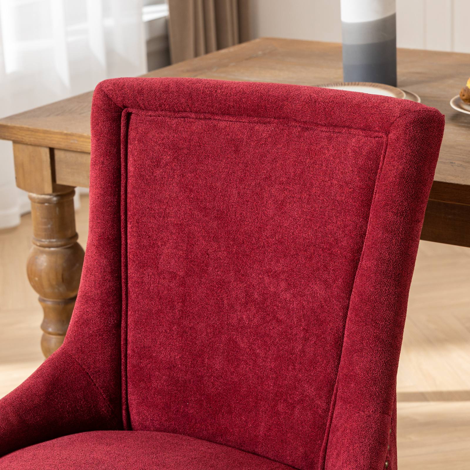 A&A Furniture Ultra Side Dining Chair Set of 2 in Wine