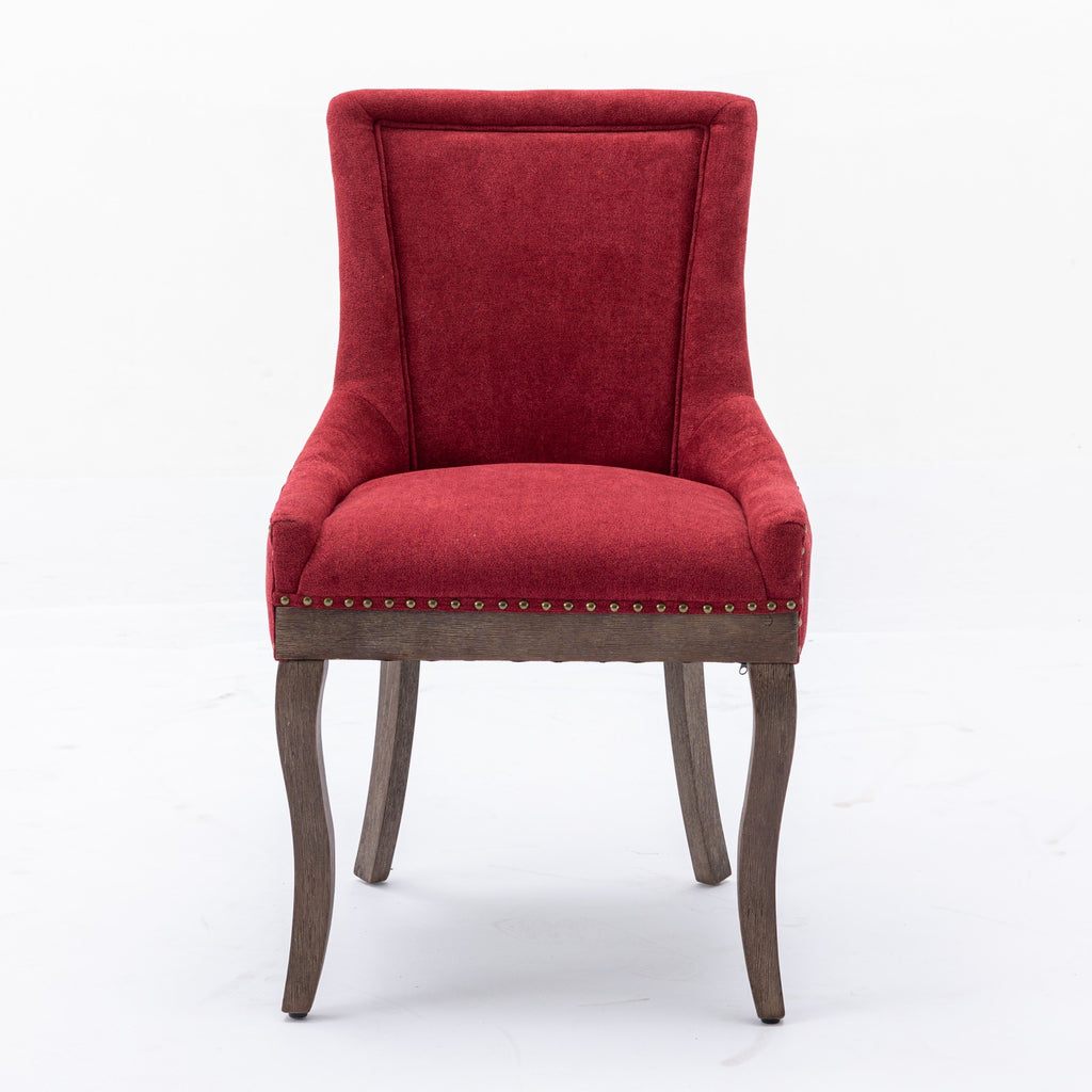 A&A Furniture Ultra Side Dining Chair Set of 2 in Wine