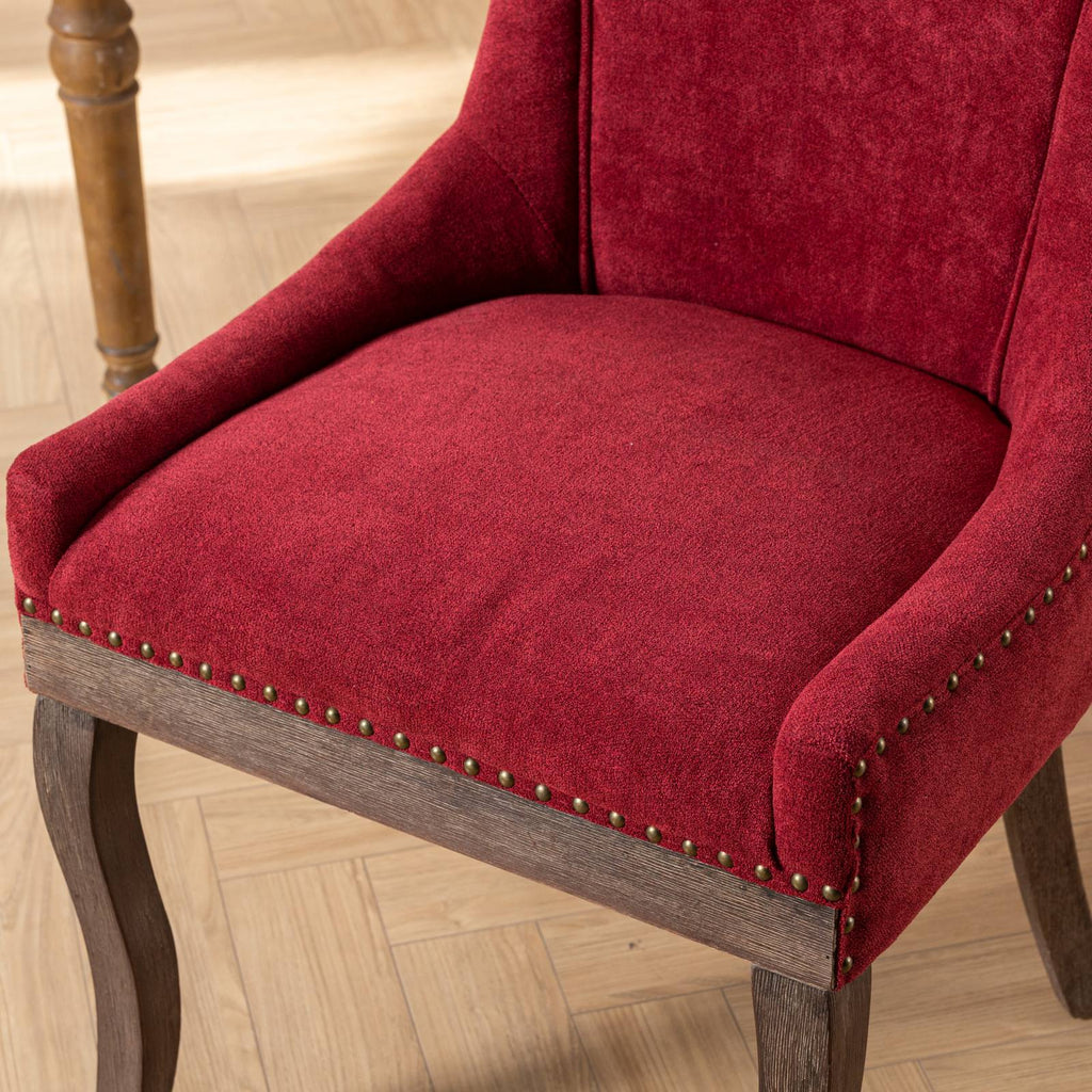 A&A Furniture Ultra Side Dining Chair Set of 2 in Wine