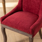 A&A Furniture Ultra Side Dining Chair Set of 2 in Wine