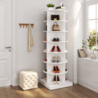 360 Rotating Shoe Cabinet - 7 Layers, Holds Up to 28 Pairs