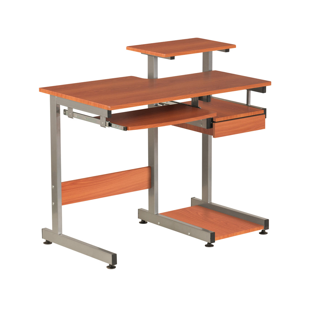 Techni Mobili Complete Computer Workstation Desk, Woodgrain