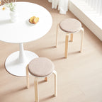 Set of 4 Stackable Stools, Round Backless Chairs for Dining Room, Kitchen